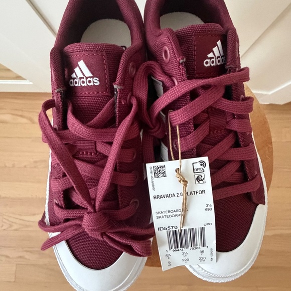 NEW WOMEN'S BRAVADA 2.0 PLATFORM BURGUNDY/MAROON/WHITE - Picture 1 of 3